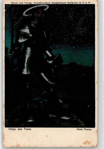 W7500 Karlsruhe , Baden Thoma, Hans Hüter des Tales Kunstgeschichte Karlsruhe Künstlerkarte