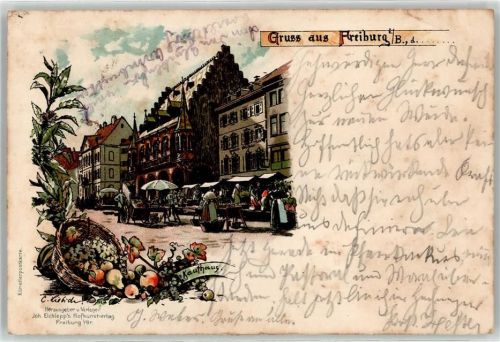W7800 Freiburg im Breisgau Markt Liebich C. 1900 Künstlerkarte