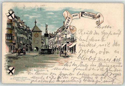 W7800 Freiburg im Breisgau Martinstor Liebich C. 1899 Künstlerkarte