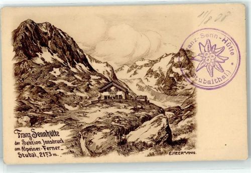 Franz Senn Hütte sign. E.Heermann Hüttenstempel