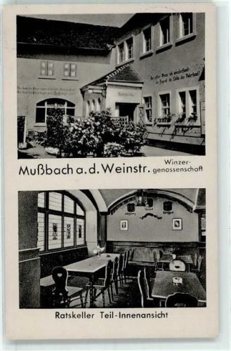 Mußbach Winzergenossenschaft Ratskeller Gasthaus Innenansicht