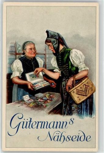 Schwarzwälder Tracht Werbung Gütermann Nähseide Liebich C. Künstlerkarte