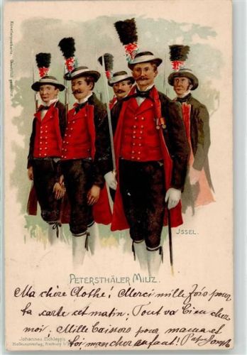 Petersthäler Miliz Issel 1901 Künstlerkarte