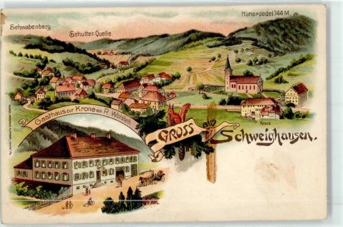 Schweighausen Gasthaus Zur Krone R.Wohlleb. Schwabenberg Schutterquelle Hünersedel