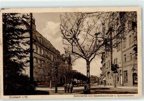 76131 W7500 Durlach - Schillerstrasse mit Gewerbeschule Gymnasium
