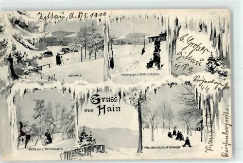 02797 O8806 Hain b Zittau Winter 1910 Hochwald auf dem Johannesstein