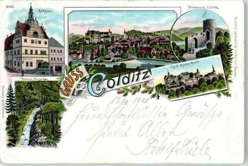 Colditz 1900 Rathaus Wettinthurm Schloss