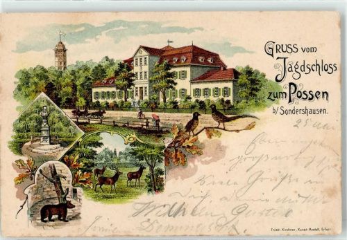 Sondershausen 1901 Jagdschloss zum Possen