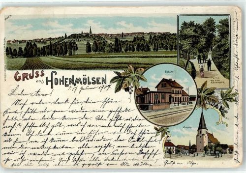 Hohenmölsen 1907 Bahnhof Kaiserpark Altmarkt Kirche