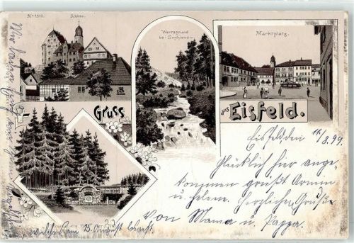 Eisfeld 1899 Schloss Quelle Marktplatz
