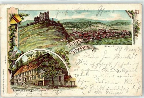 Biberach 1898 Gasthaus Zum Löwen Schönberg Hohengeroldseck Ludwigstein