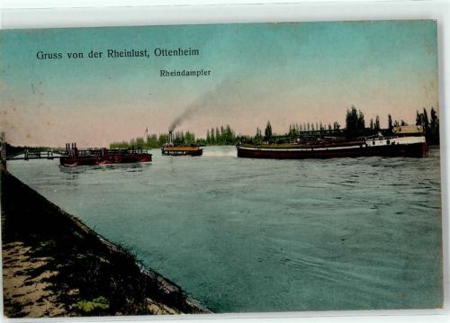 Ottenheim 1913 Rheindampfer Rheinlust