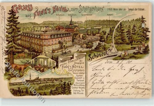 Schöneck 1900 Bahnpost Hotel zum Schützenhaus