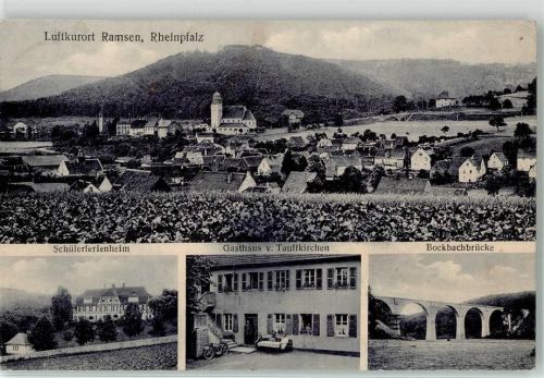 67305 W6719 Ramsen , Pfalz - Schülerferienheim Gasthaus Tauffkirchen Bockbachbrücke