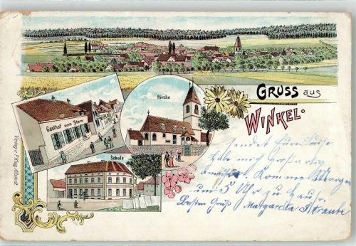 Winkel 1903 Gasthaus zum Stern Kirche Schule