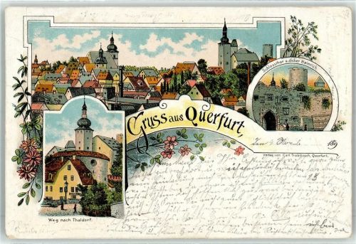 Querfurt 1896 Weg nach Thaldorf Schlosstor Dicker Heinrich