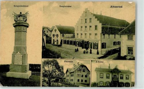 Altusried Kriegerdenkmal Pfarrhaus Hauptstraße J.Sutter