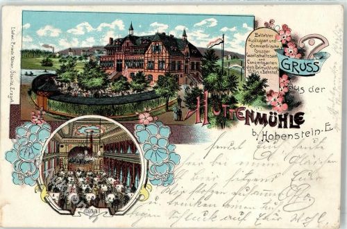 Hohenstein-Ernstthal 1902 Gasthaus Hüttenmühle