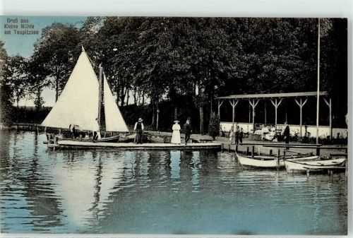 15755 O1612 Teupitz - Segelboot Teupitzsee Kleine Mühle Anlegestelle