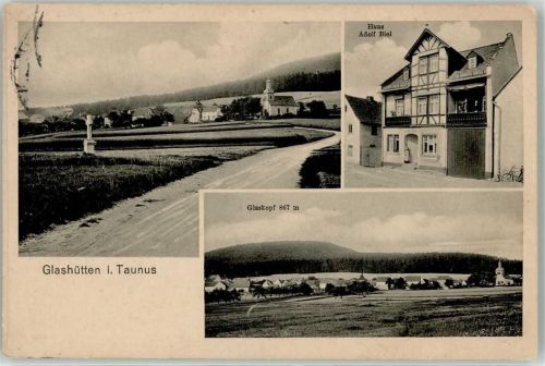 61479 W6246 Glashütten , Taunus 1912 - Glaskopf Haus Adolf Biel Fahrrad