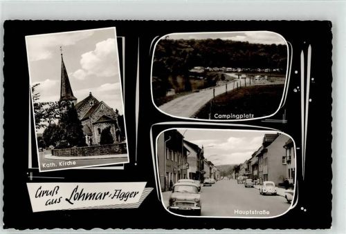 Lohmar Kath. Kirche Campingplatz Hauptstraße Auto