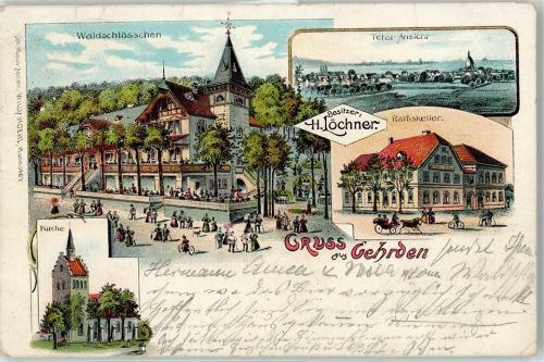 Gehrden 1899 Gasthaus Waldschlösschen Gasthaus Ratskeller Kirche