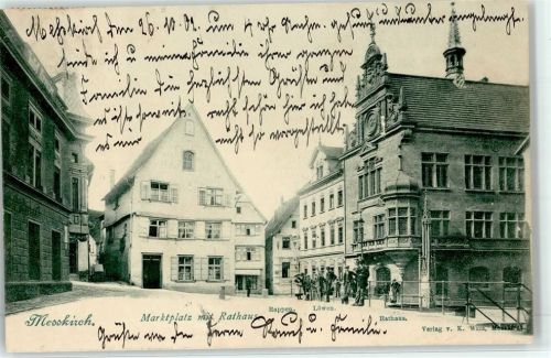 88605 W7790 Meßkirch 1902 - Rathaus Rappen Löwen