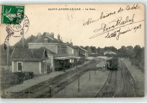 38490 Saint-Andre-le-Gaz 1908 - Bahnhof Eisenbahn