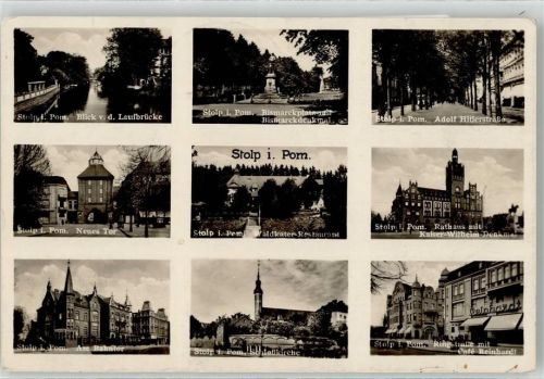 Stolp 1936 Denkmal Bismarck Schlosskirche Cafe Reinhardt