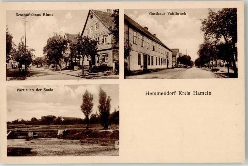Hemmendorf Geschäft Rinne Gasthaus Vahlbruch Partie an der Saale