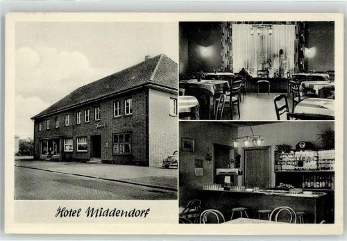 49451 W2841 Holdorf , Niedersachs Werbe AK Hotel Middendorf