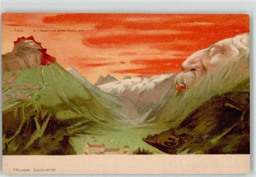 Titlis Berggesicht Künstlerkarte