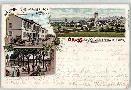 Rauenthal 1902 Hotel Rheingauer Hof Besitzer C. Weber