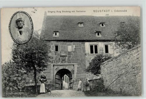 Neustadt 1908 Eingang Burg Breuberg mit Breilecker