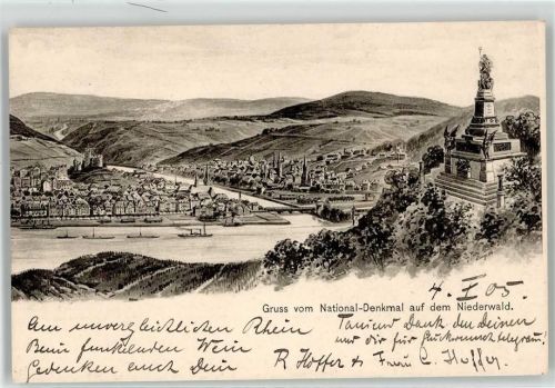 Niederwald 1905 National Denkmal sign. E. Felle