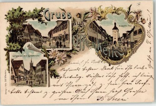 97215 W8704 Uffenheim 1899 - Ansbacher Tor Langgasse mit Spitalkirche