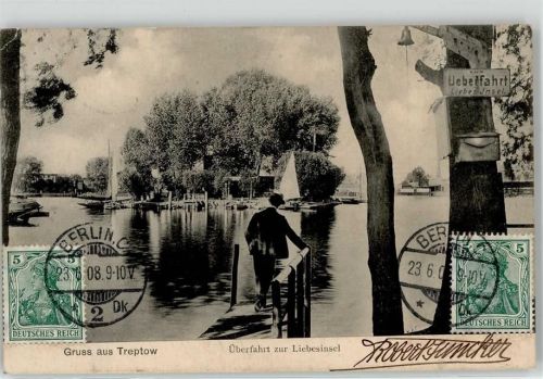 Britz 1908 Anlegestelle Liebesinsel Überfahrt