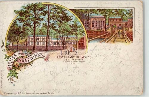 Tegel 1898 Gasthaus Blumshof Saatwinkel