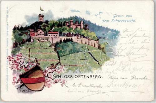 77799 W7601 Ortenberg , Baden Lithographie 1898 Schloss Ortenberg