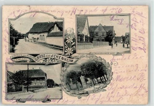 77743 W7607 Ichenheim 1899 - Kaufmannhandlung Kriegerdenkmal Restaurateur Gasthaus zum Hechten