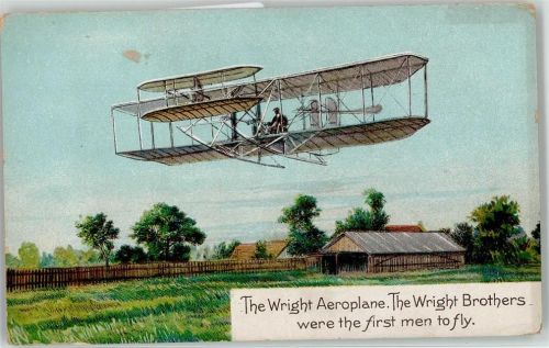 Gebrüder Wright mit ihrem Flugzeug