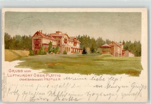 77815 W7580 Plättig , Baden 1902 Lithographie / Künstlerkarte Hotel