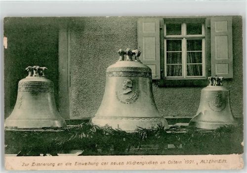 77743 W7607 Altenheim , Baden - Erinnerung Glockenweihe Ostern 1921