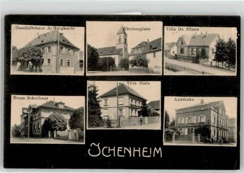 77743 W7607 Ichenheim - Apotheke Neues Schulhaus Handlung Burghardt Villa Kirchenplatz