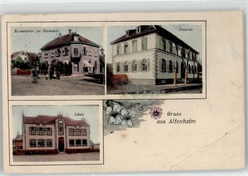 77743 W7607 Altenheim , Baden 1907 - Notariat Restauration zur Germania Schule