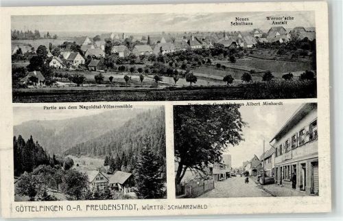 72297 W7291 Göttelfingen , Kr Freudenstadt - Nagoldtal Völmesmühle Schulaus Wernsche Anstalt Handlung Albert Minhardt