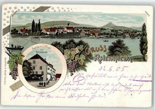 79790 W7897 Rheinheim , Hochrhein 1905 - Gasthaus zum Engel