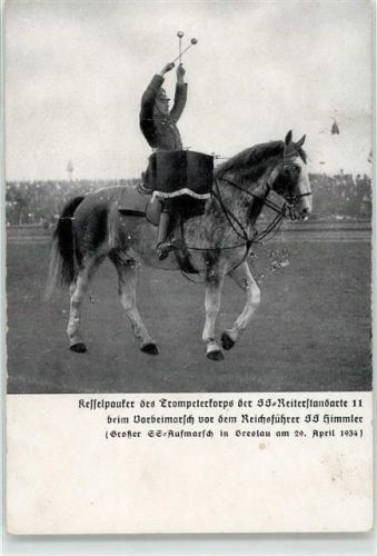 Breslau Kesselpauker des Trompeterkorps der SS-Reiterstandarte 11 WK II