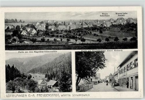 72297 W7291 Göttelfingen , Kr Freudenstadt - Nagoldtal Völmesmühle Schulaus Wernsche Anstalt Handlung Albert Minhardt