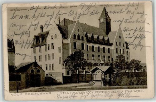 66333 W6620 Völklingen 1915 - Schlafhaus Eisenwerk Röchling
